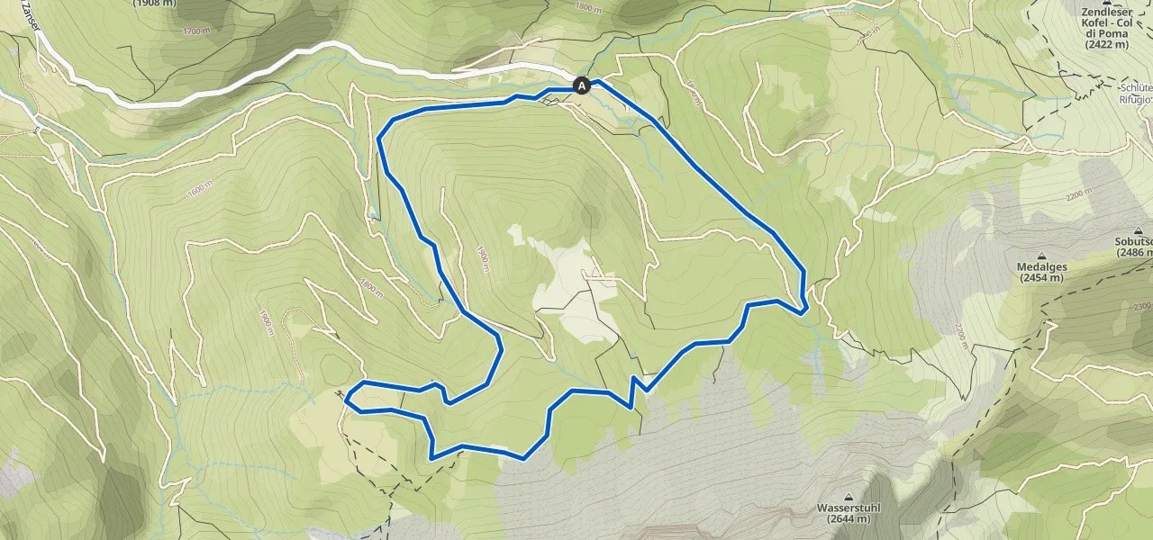 Tracciato dell'Adolf Munkel Weg: anello da Malga Zannes alla Malga Geisler in Val di Funes